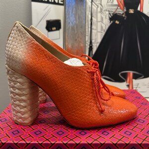 Tory Burch Fabienne Raffia Lace Up Booties